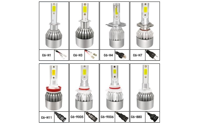Factory Wholesale C6 LED Headlight Bulb, High Bright H4 H7 H11, Front Headlamp for Toyota Honda Nissan Volkswagen